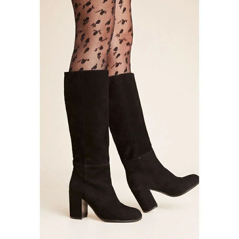 NEW SILENT D Sz 36 WYNONA TALL SUEDE HEELED BOOTS